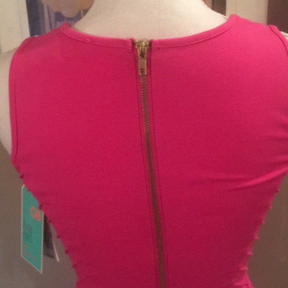 Gianni Bini Hot Pink Fit and Flare Dress - Picture 6 of 8